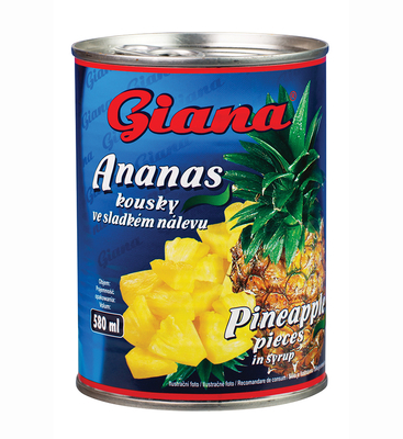 Ananás kúsky plech 850ml/12ks GIANA