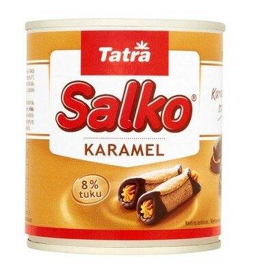 SALKO sladené mlieko kondenz. KARAMELOVÉ 8% 397g/6ks plech